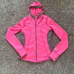 Hollister Pink and Gray Zip Jacket